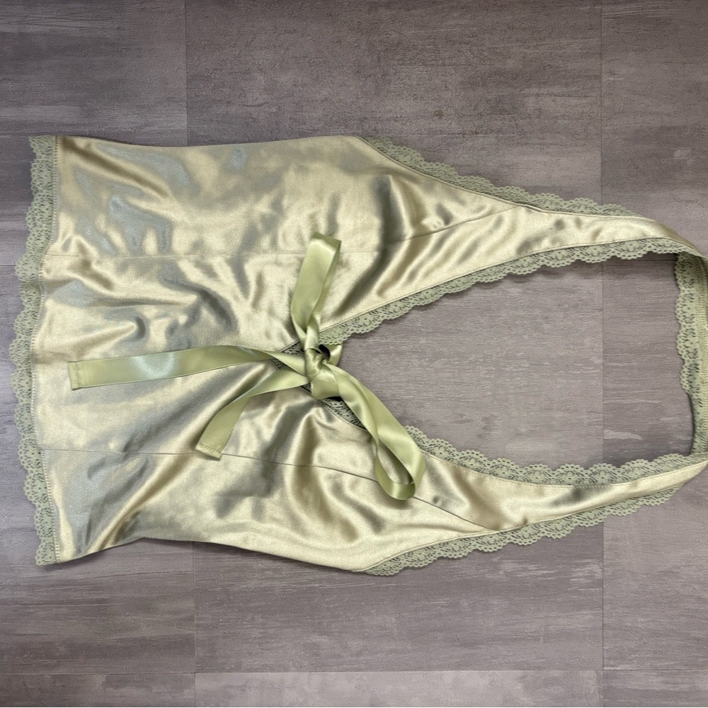 New Satin Lace Halter Top